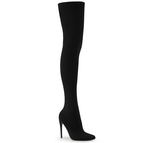 Courtly Black Nylon Sock Thigh High Boots | Ladybits