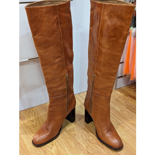 Brown Knee High Leather Boots | Ladybits