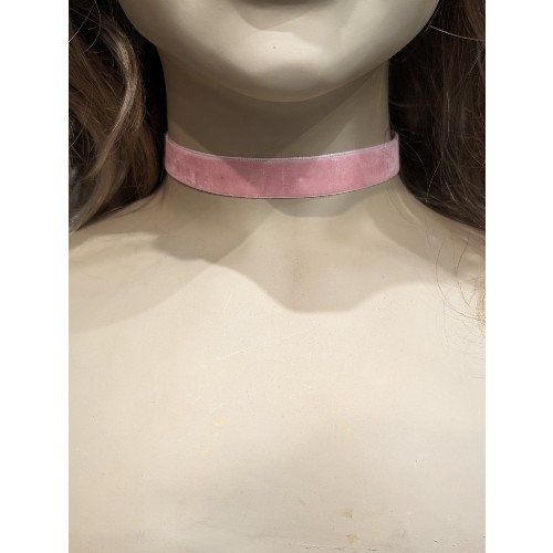 Pale Pink Velvet Choker - 15mm Thickness