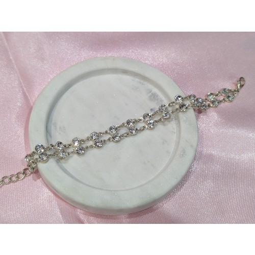 Silver Double Diamante Bracelet