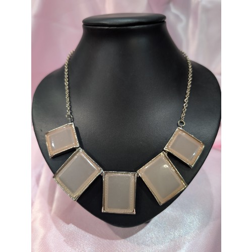 Rose Colour Crystal Statement Necklace