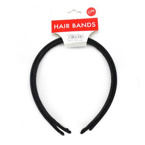 Plain Black Hair Bands, 2 Pack