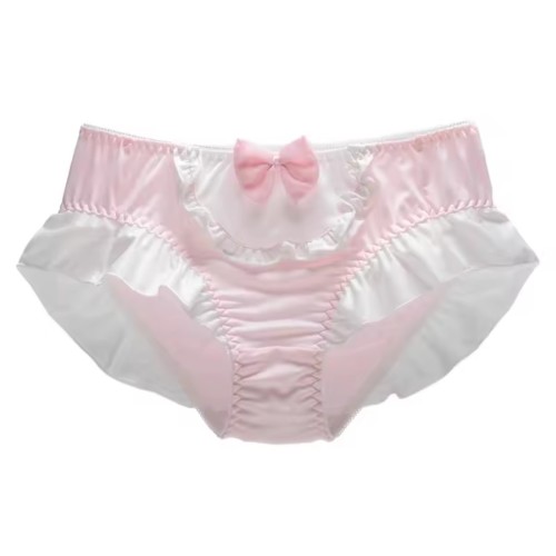 Pink & White Frilly Panties with Bow