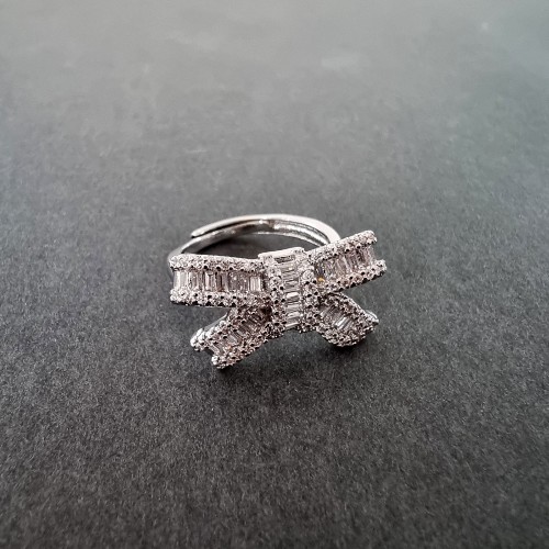 Silver Bow Ring (Adjustable size)