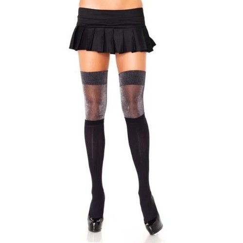 Leg Avenue Lurex Thigh High - Opaque to Knee