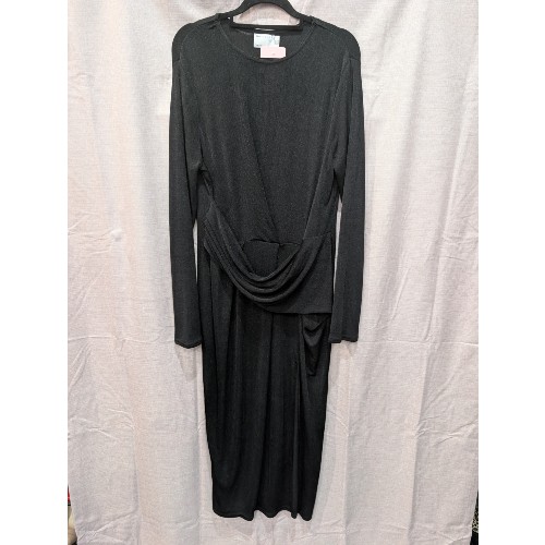 Asos Black Drape Front Dress