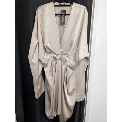 Boohoo Plunge Dress with Buckle Detail