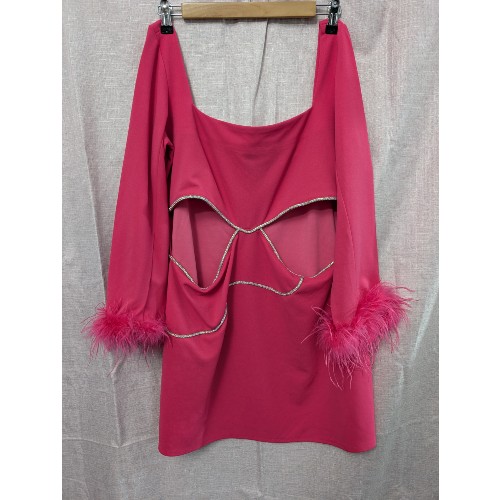 Athena Lifestyle Fuchsia Dress with Feathers