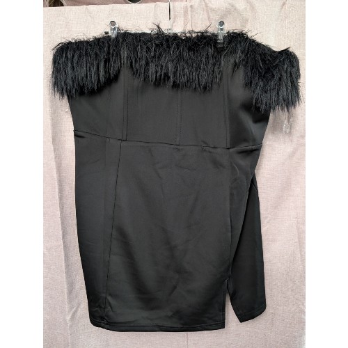 Showpo 'Rhaiza' Mini Dress with Faux Feathers