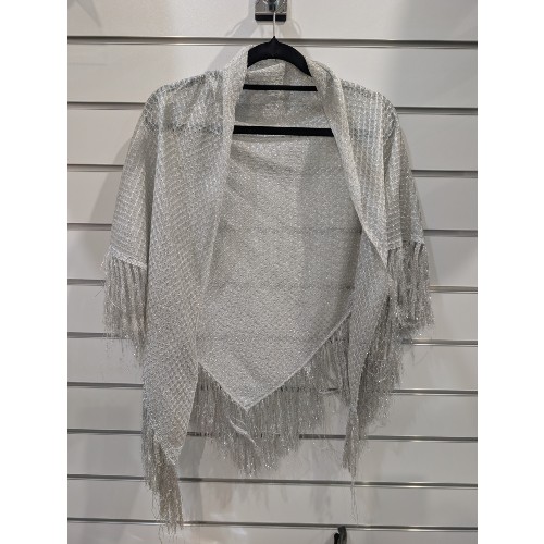Silvery White Shawl
