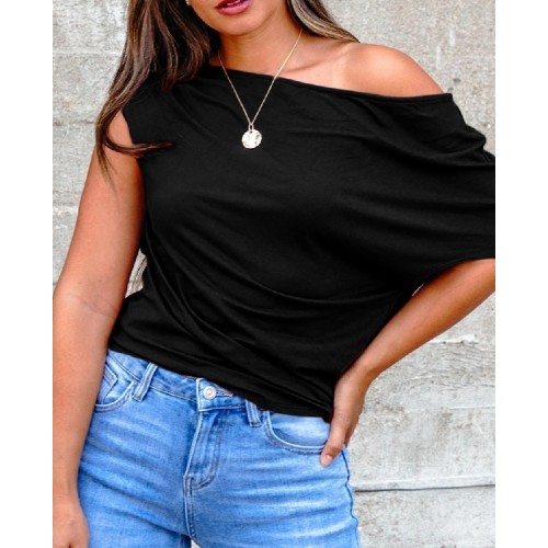 Becca Asymmetrical Shoulder Blouse
