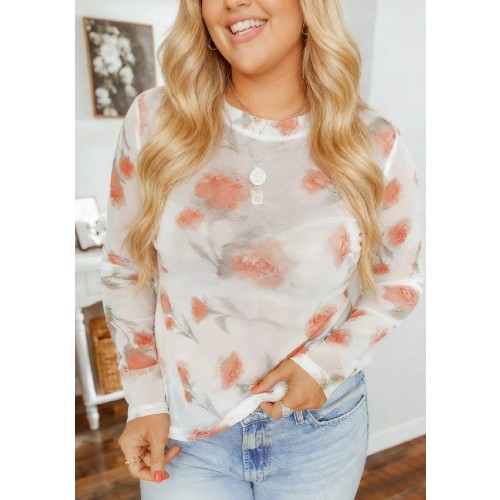 Taylor Floral Mesh Top